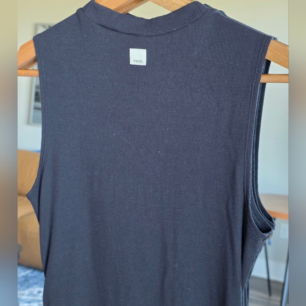 Vuori Pose Midi Tank Dress, Size Small, Black, Ribbed Midi Dress - Picture 4 of 10